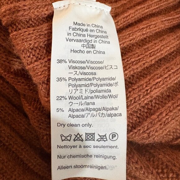 Madewell midi button front V-neck tank ribbed sweater dress in pumpkin - Picture 10 of 10